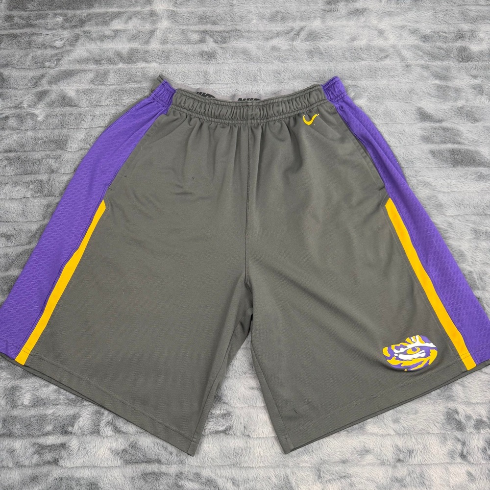 Nike LSU Tigers Dri-FIT Basketball Shorts Mens Medium Grey Purple 27638X-LS5
